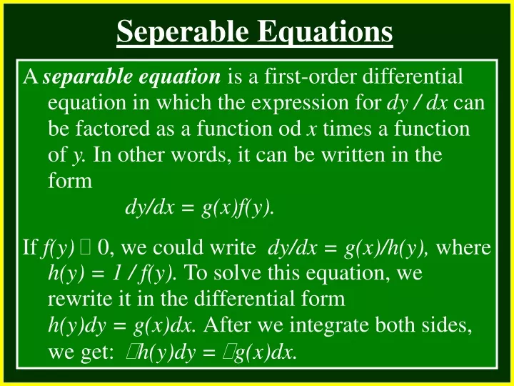 seperable equations