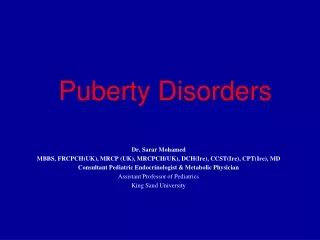 Puberty Disorders