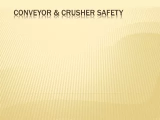 CONVEYOR &amp; CRUSHER SAFETY