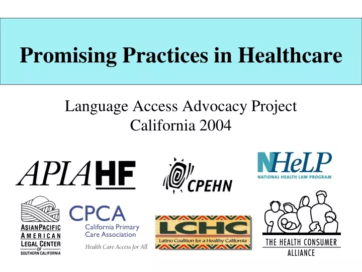 promising practices in healthcare