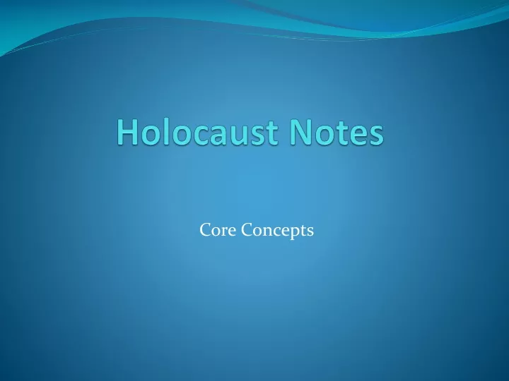 holocaust notes