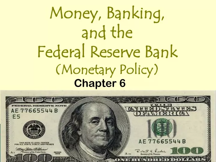 money banking and the federal reserve bank monetary policy