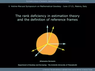 The rank deficiency in estimation theory and the definition of reference frames