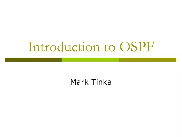 introduction to ospf