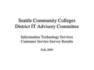 Seattle Community Colleges District IT Advisory Committee