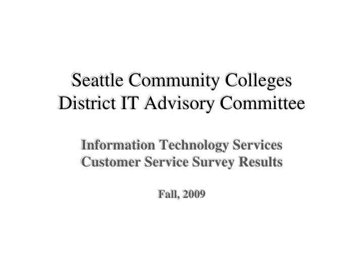 seattle community colleges district it advisory