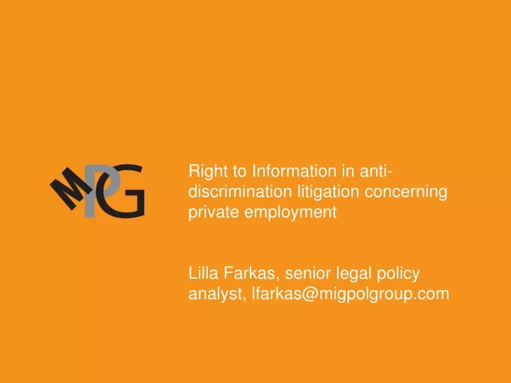right to information in anti discrimination