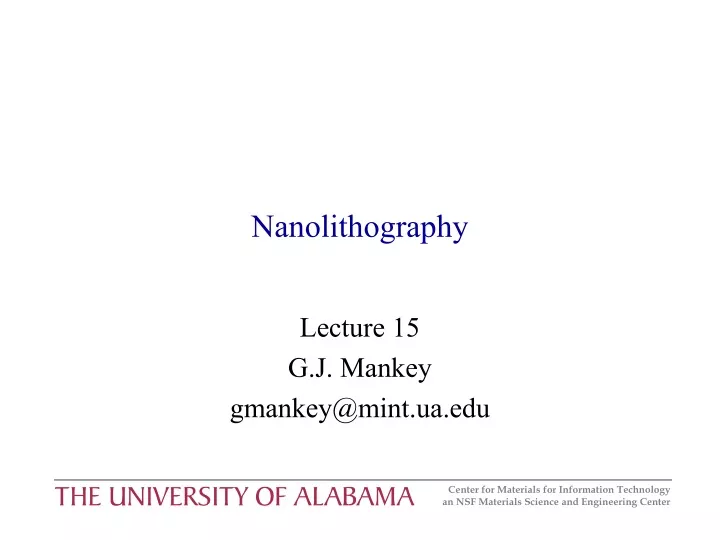 nanolithography