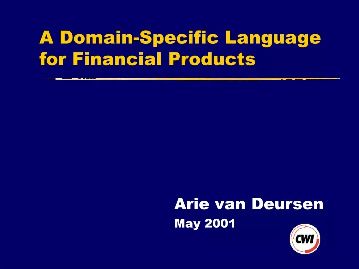 a domain specific language for financial products