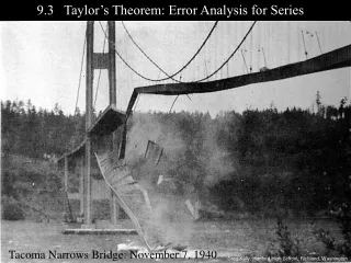 9.3   Taylor’s Theorem: Error Analysis for Series