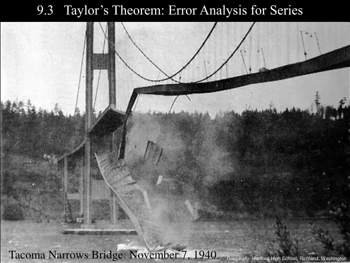 9 3 taylor s theorem error analysis for series