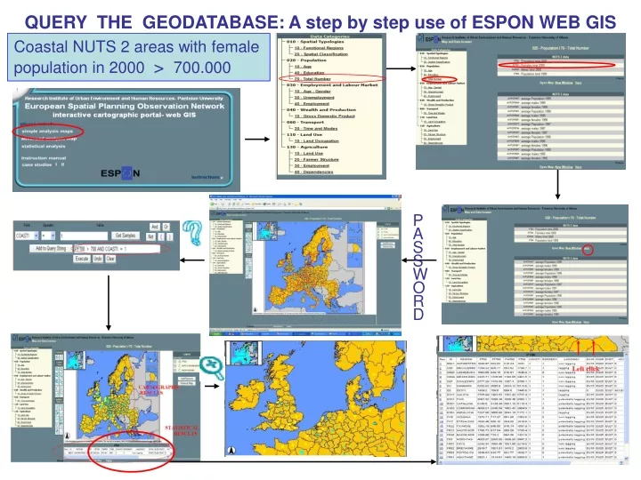 query the geodatabase a step by step use of espon