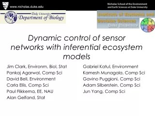 Dynamic control of sensor networks with inferential ecosystem models