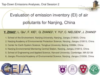 Evaluation of emission inventory (EI) of air pollutants for Nanjing, China
