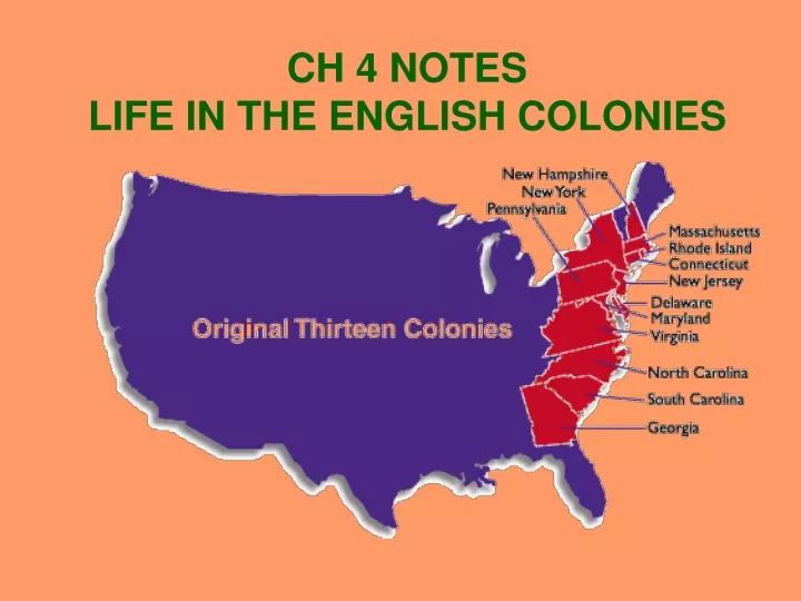 ch 4 notes life in the english colonies