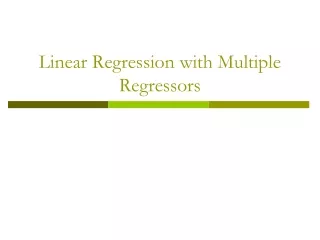 Linear Regression with Multiple Regressors