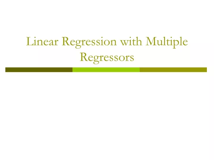 linear regression with multiple regressors