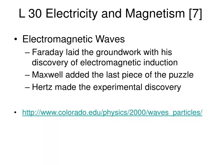 l 30 electricity and magnetism 7