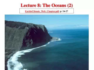 Lecture 8: The Oceans (2)