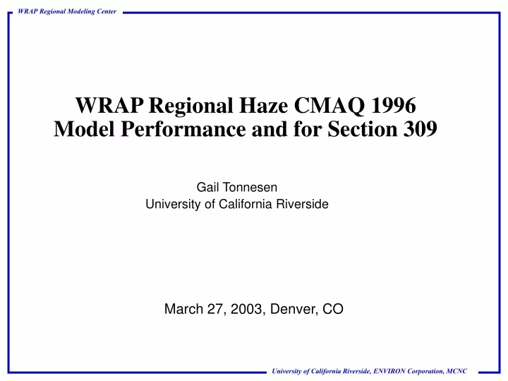 wrap regional haze cmaq 1996 model performance
