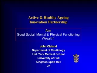 Active &amp; Healthy Ageing Innovation Partnership