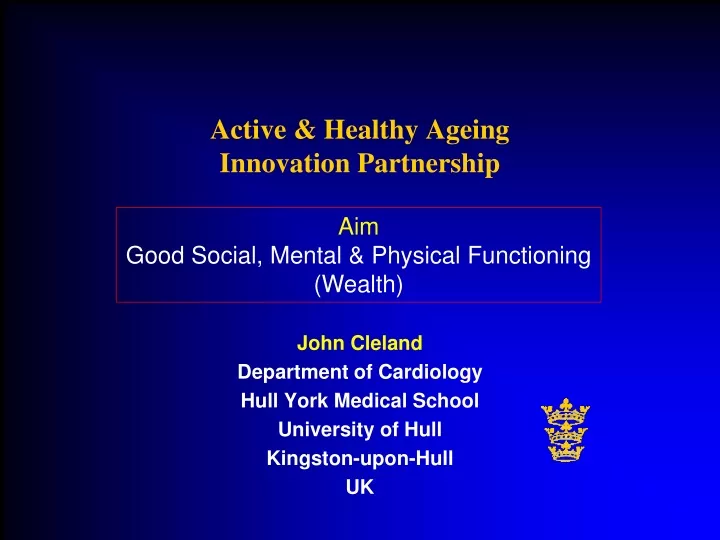 active healthy ageing innovation partnership