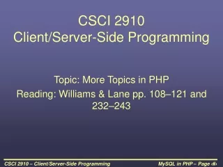 CSCI 2910  Client/Server-Side Programming