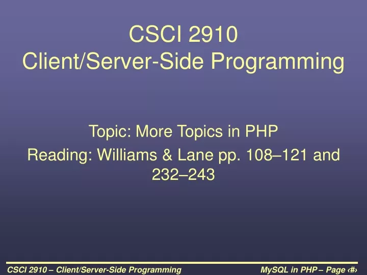 csci 2910 client server side programming