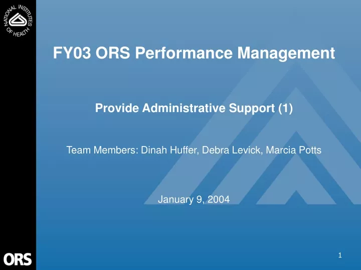 fy03 ors performance management provide