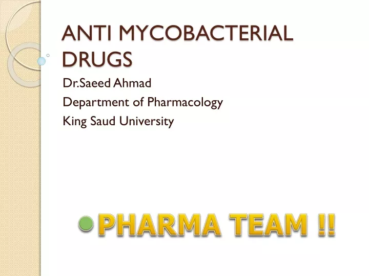 anti mycobacterial drugs