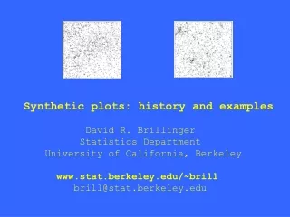 Synthetic plots: history and examples              David R. Brillinger