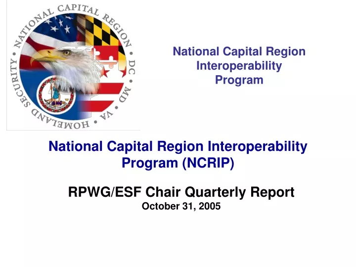 national capital region interoperability program ncrip