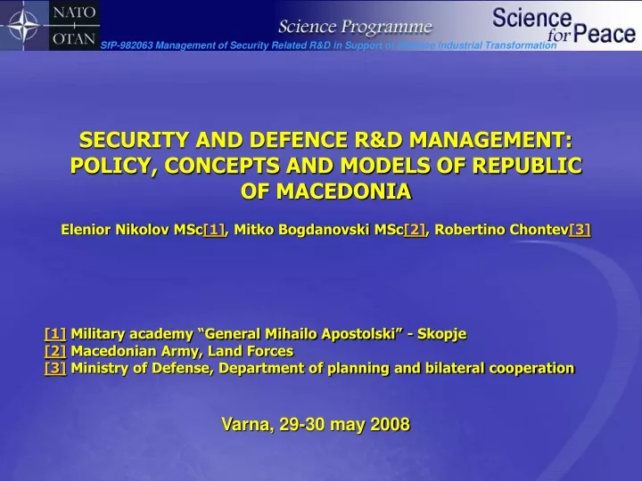 security and defence r d management policy