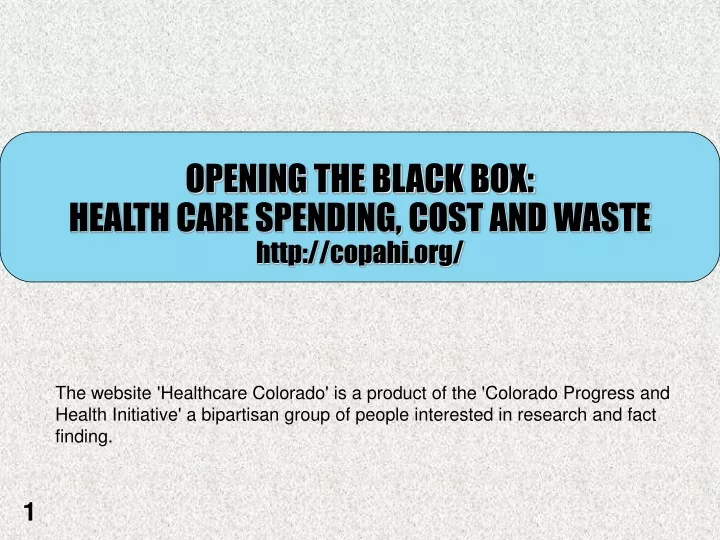 opening the black box health care spending cost