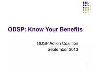 ODSP: Know Your Benefits