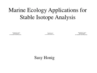 Marine Ecology Applications for Stable Isotope Analysis