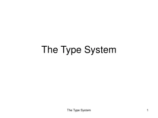 The Type System