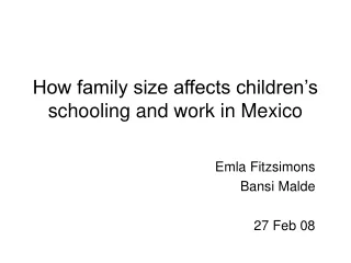 How family size affects children’s schooling and work in Mexico