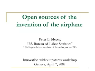 Open sources of the invention of the airplane