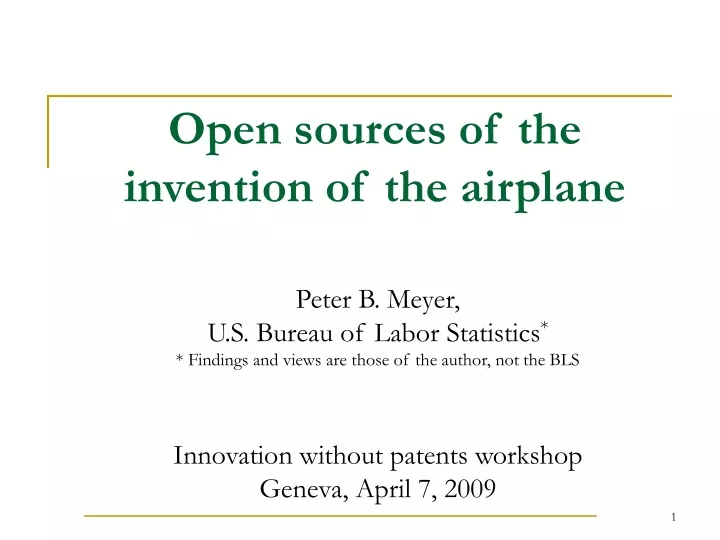 open sources of the invention of the airplane