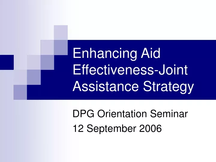 enhancing aid effectiveness joint assistance strategy