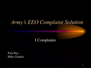 Army’s EEO Complaint Solution