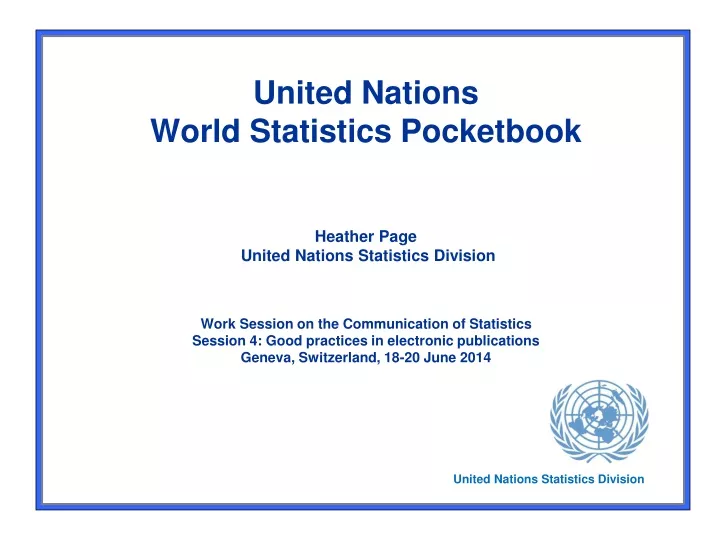 united nations world statistics pocketbook