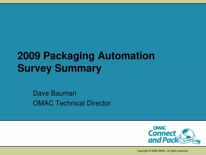 2009 packaging automation survey summary