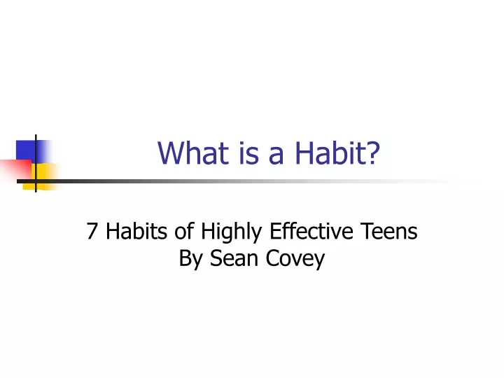 what is a habit