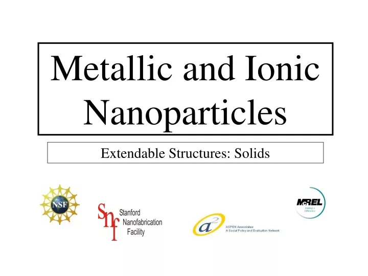 metallic and ionic nanoparticles
