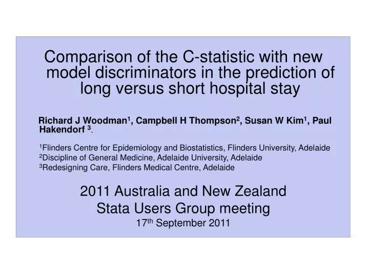 comparison of the c statistic with new model