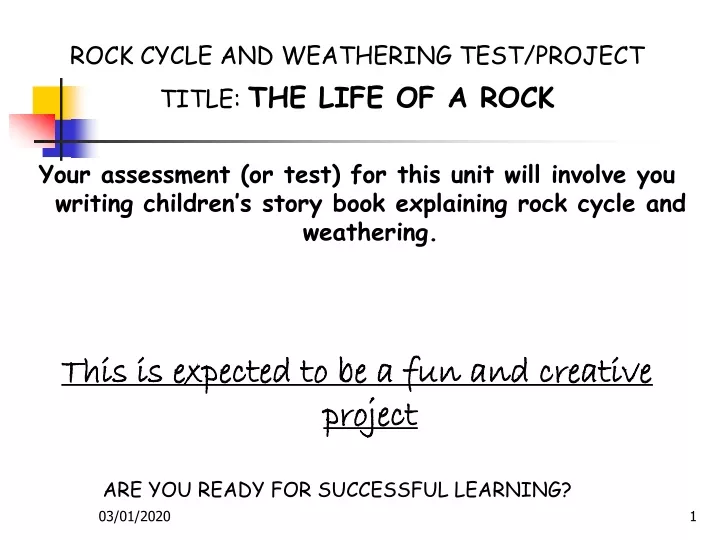 rock cycle and weathering test project title