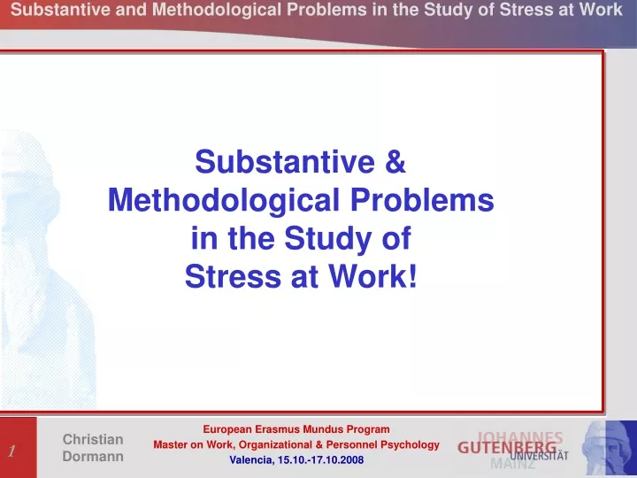 substantive methodological problems in the study