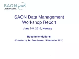 SAON Data Management Workshop Report